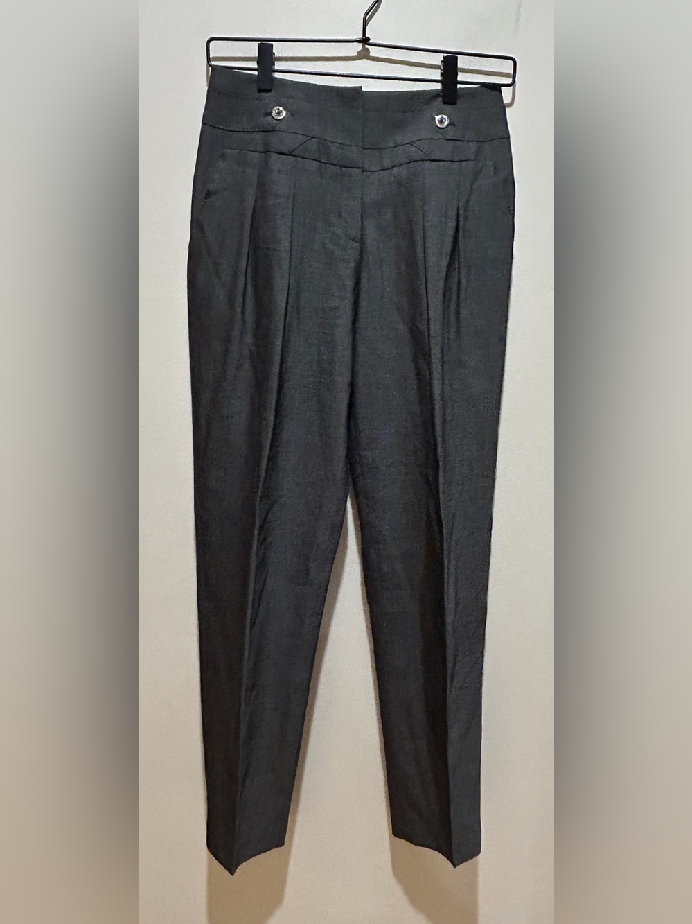 Karen Millen England Dark Grey Tailored Pleated Trousers Dress Pants - Size 4